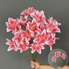 3 Heads Artificial Lilis DIY Flower Floral Arrangement Fake Flowers Realistic Plastic Artificial Flowers Photography Props