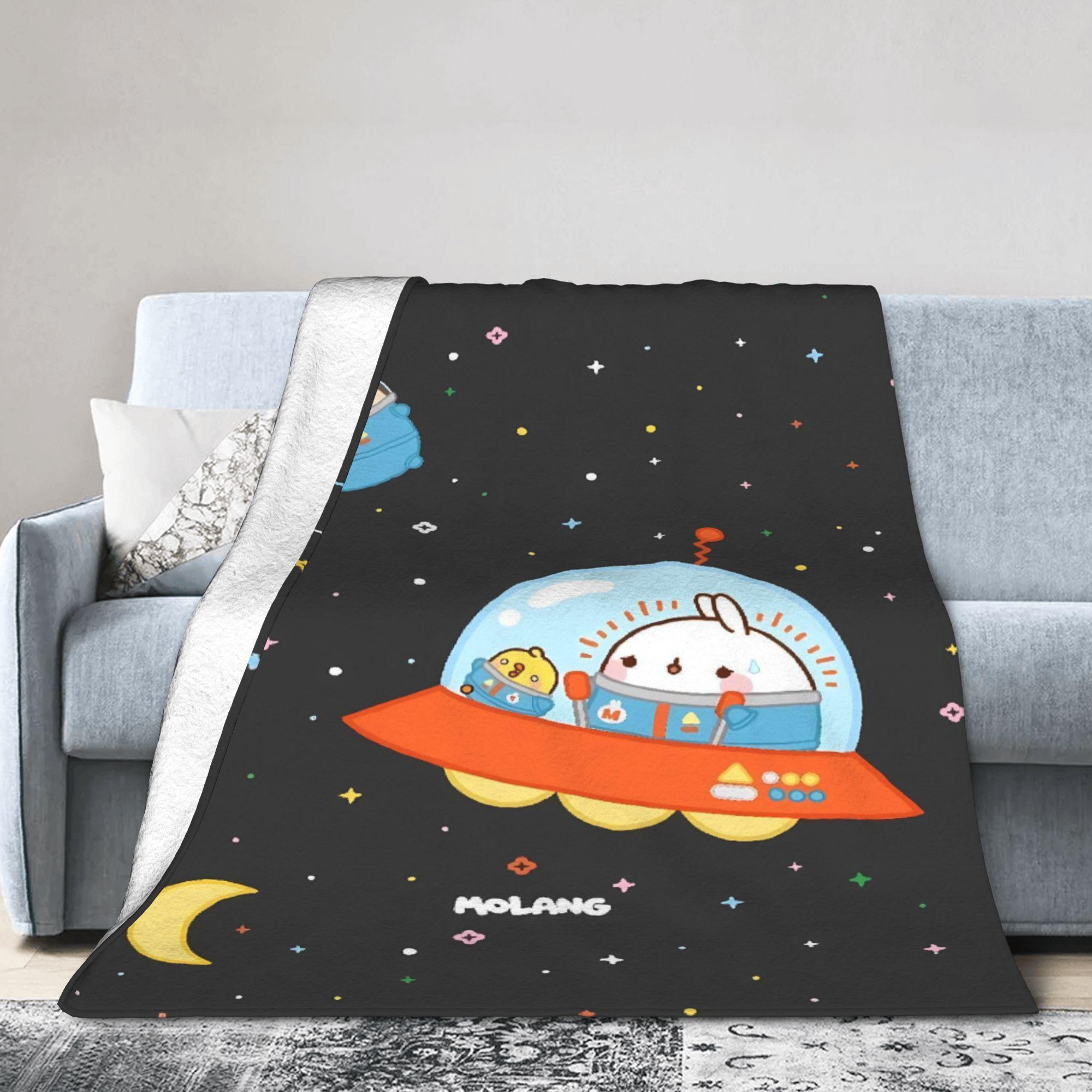 

Molang Funny Cartoon Blankets Quality Warm Soft Throw Blanket Autumn Children Couch Chair Sofa Bed Fluffy Bedspread 75x90cm