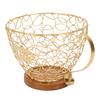 Coffee Pod Holder   Metal Coffee Capsule Storage Basket with Wood Base for Kitchen Countertop