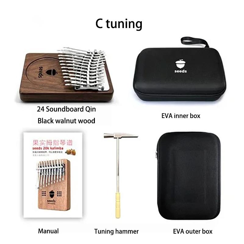24 Keys Walnut Wood Kalimba Musical Keyboard Accessories Music Finger Piano Cute Gift