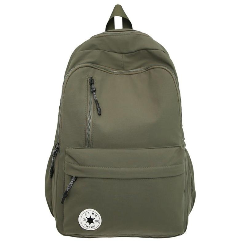 Schoolbag Solid Color Simple Backpack Men's and Women's Trend Original School Bag Students Commuting Light Travel Backpack