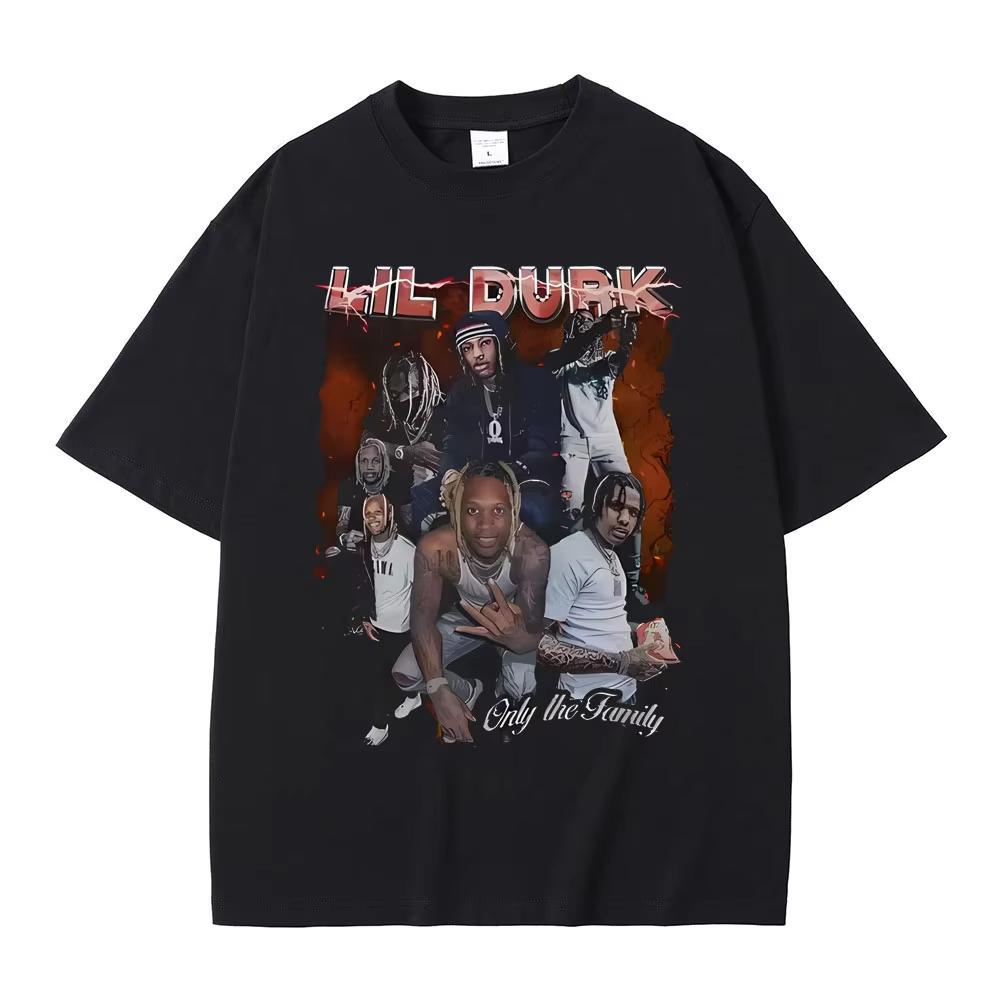 Лимитированные футболки с графикой рэпера Lil Durk Only The Family, мужская мода, винтажная футболка, мужская, женская, хип-хоп, рэп, оверсайз футболки S