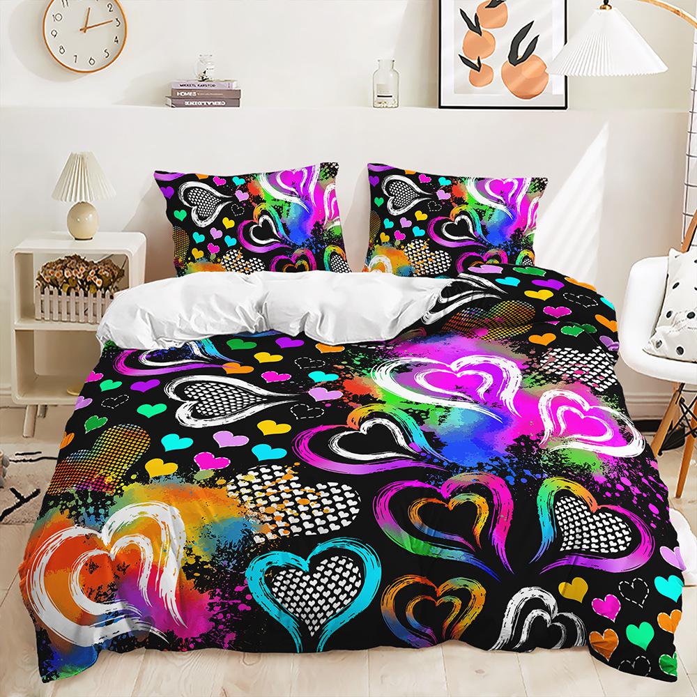 

Кровать Комплект из трех предметов Магический Животный Принт Растение Черный Пододеяльник Комплект из двух предметов Спальня 135 * 200 (two-piece set) 90g