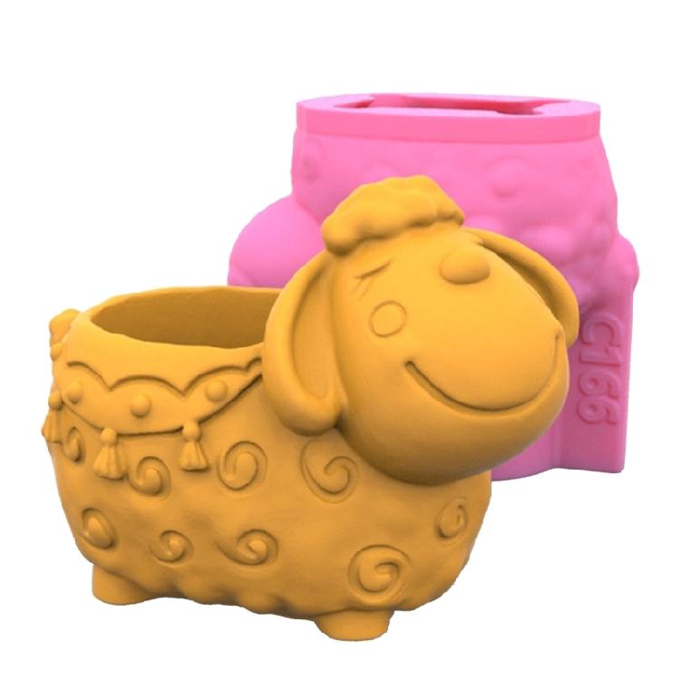 Epoxy Sheep Mold Succulent Flower Pot Silicone Mold Mirror Resin Storage Mold