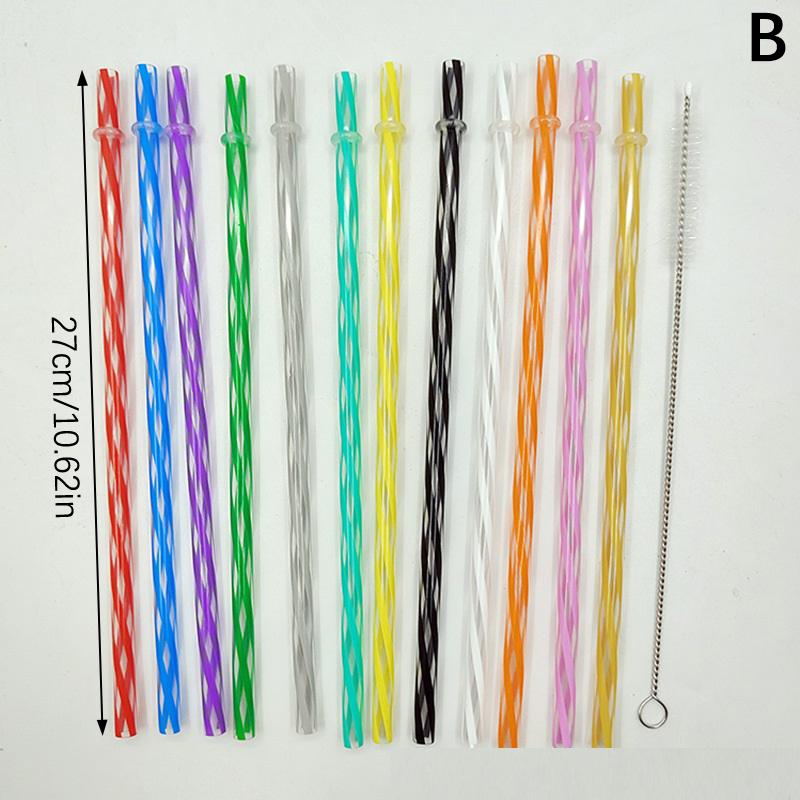 

10 шт. трубочек Swirl для стакана, многоразовые длинные сменные трубочки для питья с чистящей щеткой для стаканов 16 унций, 20 унций и 30 унций