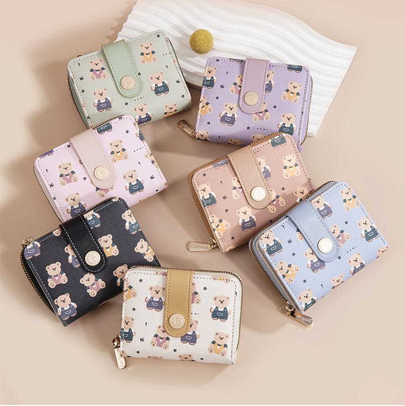 Women's Baellerry Korean Cartoon Bear Coin Purse - High-End Short Wallet