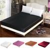 Satin Silk Bed Fitted Sheet Bedding Sheets Smooth Deep Pocket Decoration Smooth