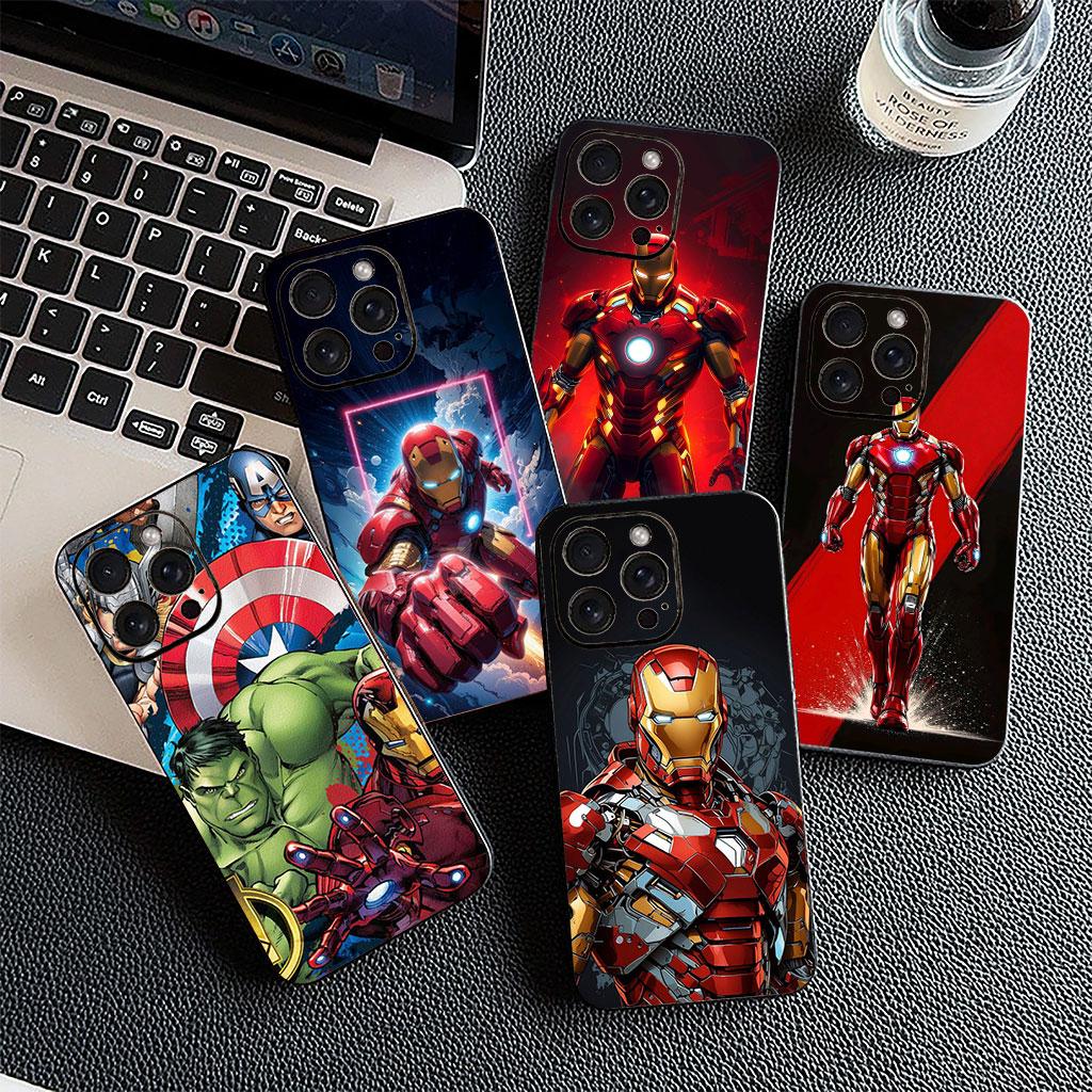 Marvel Hero Iron Man Casing Phone Cover for Samsung Galaxy S22 S21 S20 Fe Ultra S9 Plus + A13 A22 M21 M31 M55 M15 Case