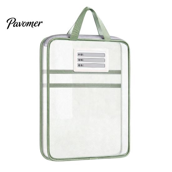 Multi-purpose Storage Kits Transparent Nylon Document Bag, Portable Lightweight Mesh File Organizer with Zipper Pouches And Strap, Large Capacity