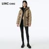 Parka mi-longue ample à capuche pour femme Jinyujie