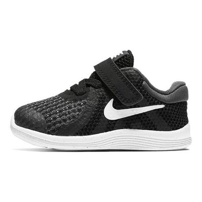 Revolution 4 Velcro Sports Breathable Shock Absorption Low Top Running Shoes Baby Sneakers Black 943304-006