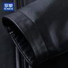 ROMON Men's Business Casual Thickened Cowhide Leather Jacket
