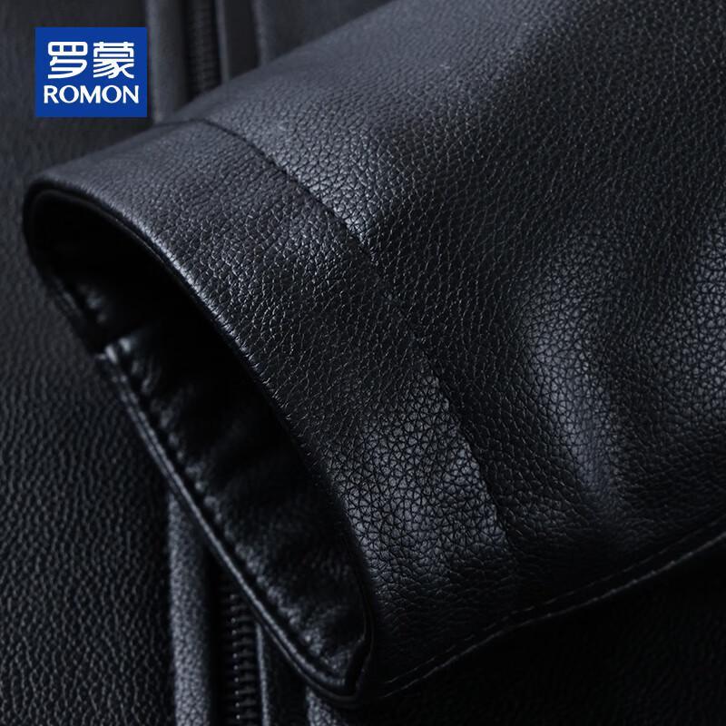 ROMON Men's Business Casual Thickened Cowhide Leather Jacket
