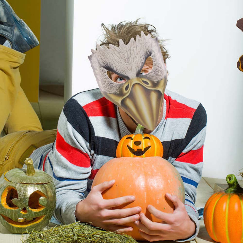 PU-Leder Halloween Adler Maske Handgefertigt Vollgesichts Tier Cosplay Maske Lustiger Kopfschmuck Maskenball Gesichtsmasken