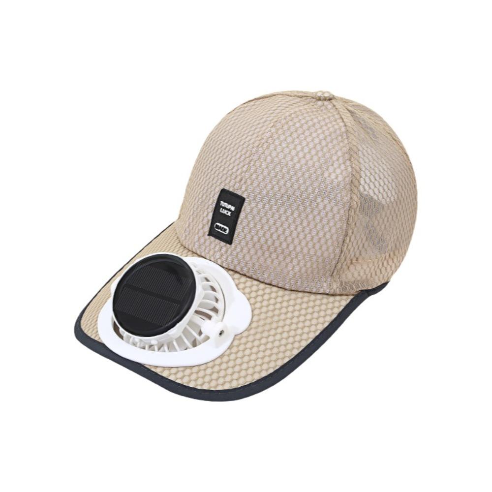 Fashion Breathable Sunhat with Solar Fan USB Charging Full Mesh Cooling Fan Hat Quick Dry Sun Protection Baseball Cap Outdoor