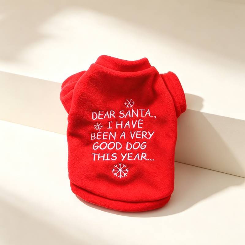 Pet Clothes Christmas Sweater With Plush Fabric For Small Dogs Winter Warmth
