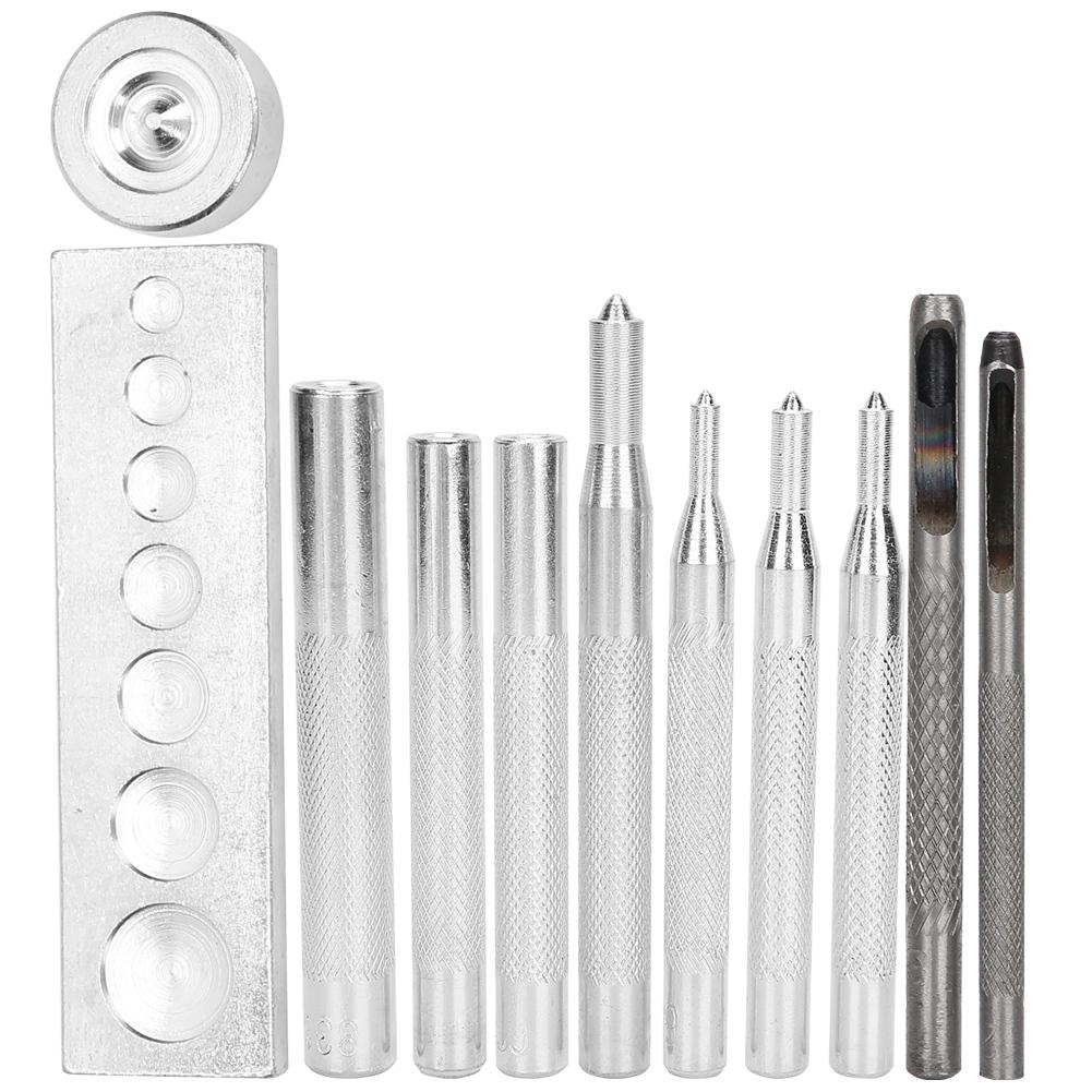 

Snap Fastener Tool Set Hole Puncher Button Setter 7 In 1 Base Leather Craft Tool Kit