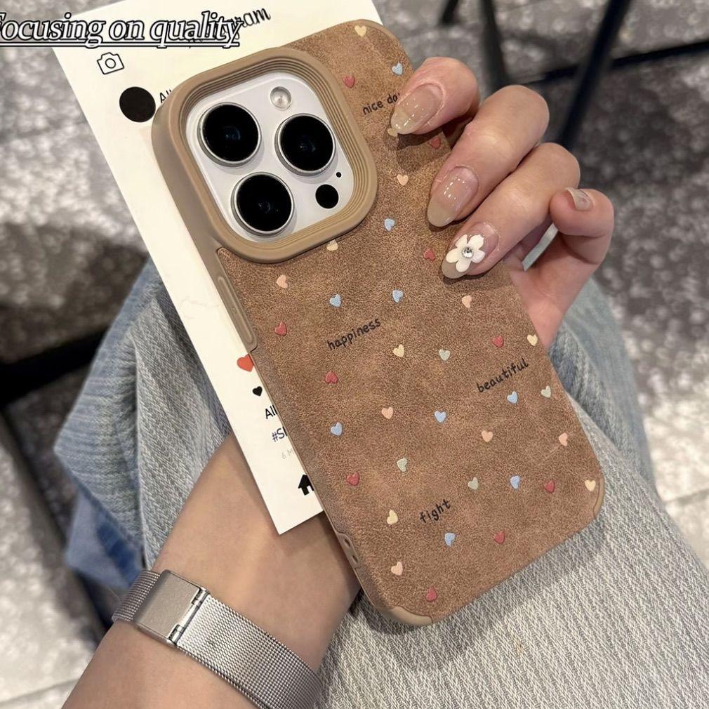 Cute Love Hearts Matte Phone Case for Iphone 17 Pro Max 16 Plus 15 14 13 11 Silicone Back Cover for Iphone 12 Xr X Bumper Shell