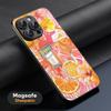 Custodia Arancione per Telefono Cocktail Aperol Spritz Per iPhone 16 15 14 13 12 11 Plus Pro Max Lusso di Alta Gamma Magsafe Pelle di Pecora