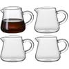 123Arts 4pcs Mini Glass Pitchers, 2oz Creamer and Milk Jugs, Sauce Serving Containers