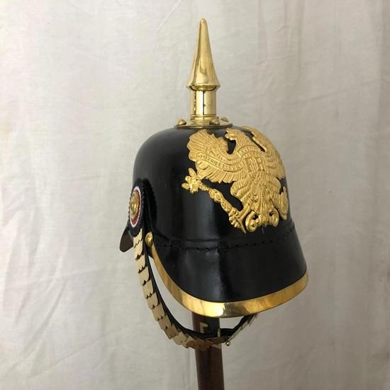 Deutscher Preußischer Pickelhaube Helm, Kaiserlicher Offiziershelm Tragbar für Erwachsene Geschenk