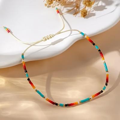 Boho Style Colorful Beaded Bracelet, Hand-Woven, Standout Daily Accessory, Naturally Elegant Bracelet, Gift for Wife, Girlfriend or Friends