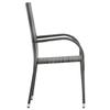 VidaXL 4x Chaises Empilables d'Extérieur Chaises de Salle à Manger Chaises à Dîner Jardin Patio Terrasse Arrière-cour Gris 310085
