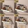 Modern White Aluminum Alloy Wallmounted Spice Rack With Multifunctional Storage For Kitchen Organization
