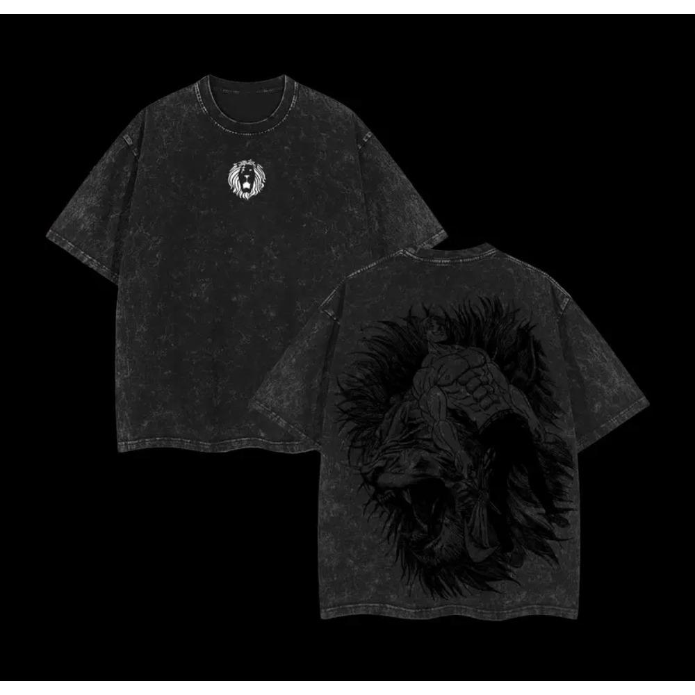 

The Seven Deadly Sins Escanor Print Tee Men Retro Washed T-shirts Oversized Cotton T Shirt Short Sleeve Clothing Harajuku Tshirt XXL чёрный