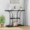 Console Table with Shelf Black Oak Effect 101 X 35 X 80.5 Cm