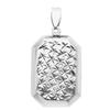 [Shinjuku Gin No Kura] Square Quilted Decorative All-Over Pattern Locket Pendant Top, Chainless, Charm, Silver 925, Engraving, Cutting, Photo Holder