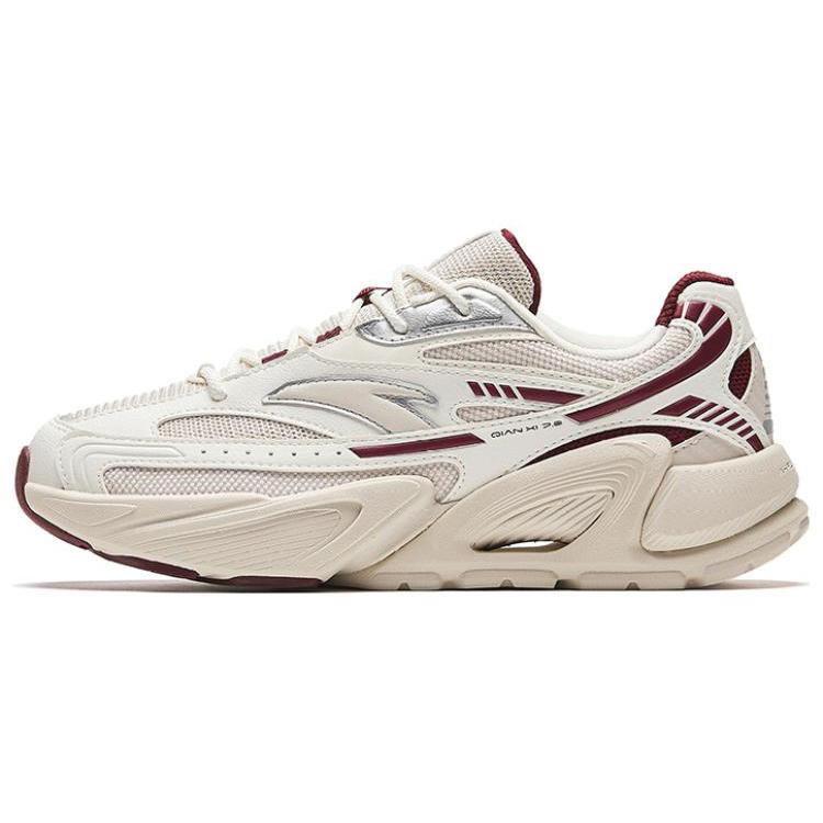 New Anta Millennium 6 Anti Slip Wear Resistant Low Top Casual Shoes Women's Beige Red 922348883-4