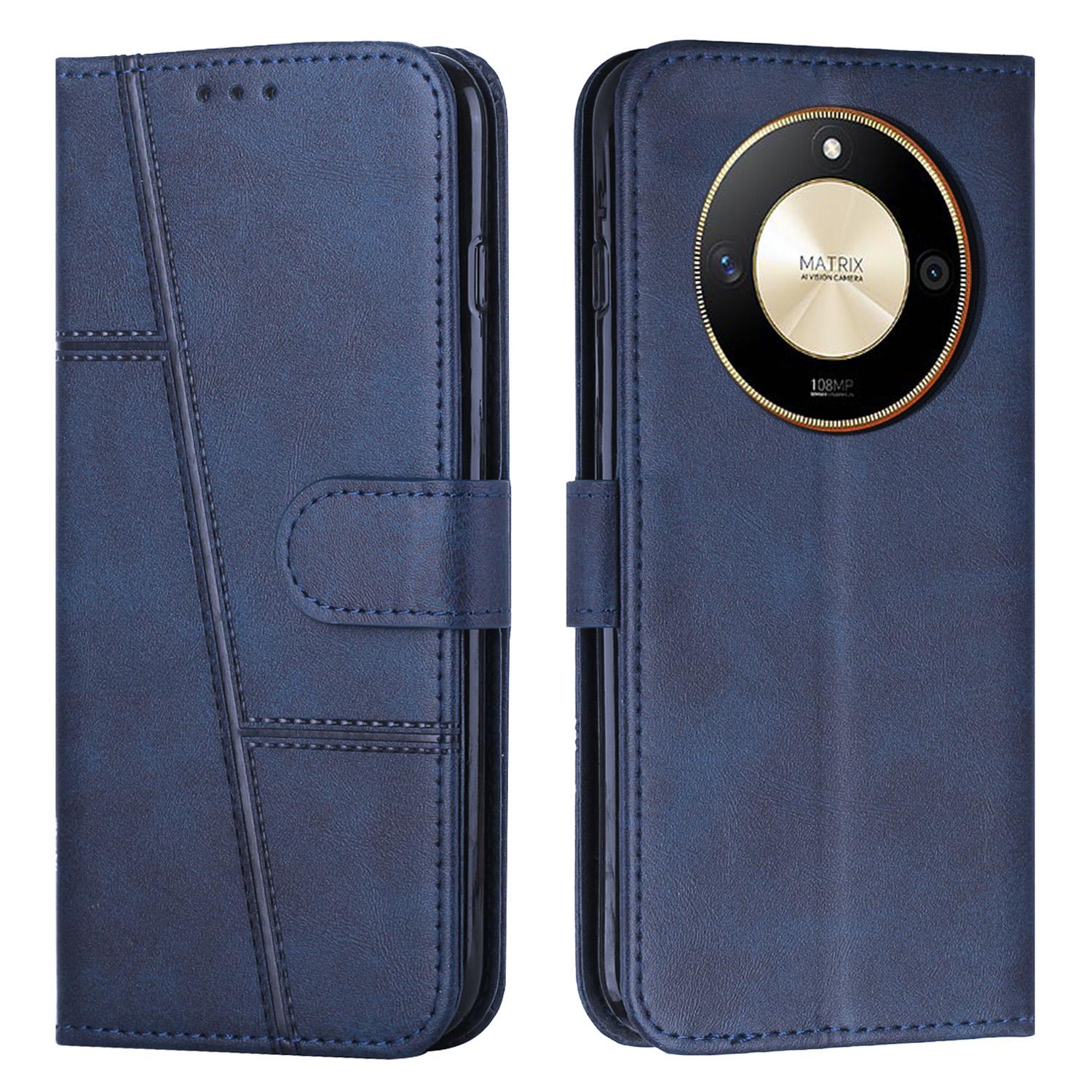 

Leather Case for Honor X50 5G/X50 GT 5G/X9b 5G/Magic6 Lite 5G Stand Protective Phone Cover Blue