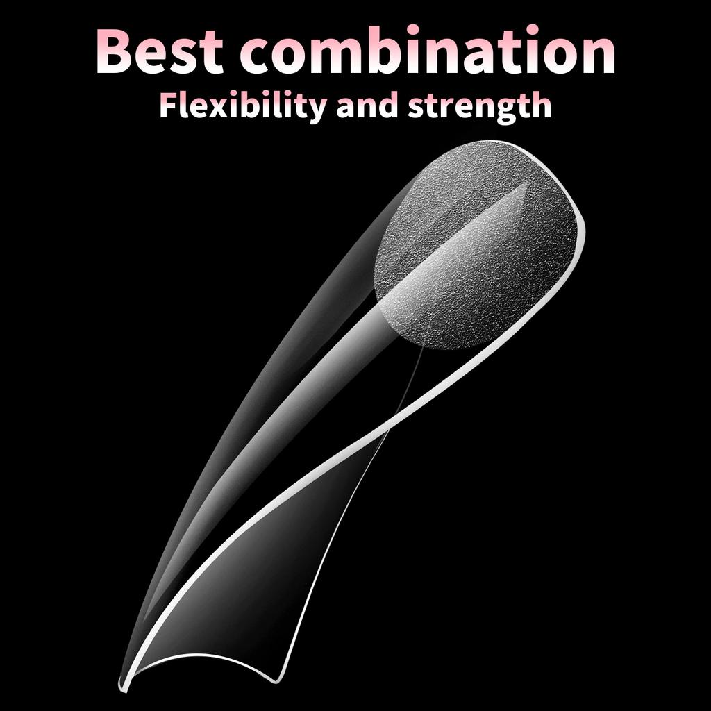 Nail Art Pads Extended Xxl Square Nail Translucent Matte Folded Non-Marking Water Drop Trapezoidal Fake Nail Patch 240 Pcs