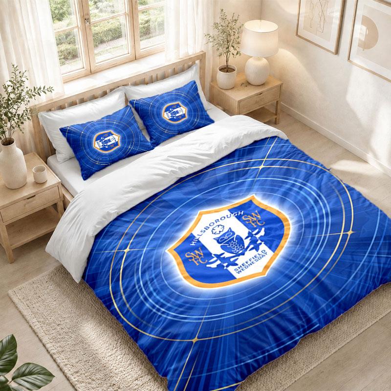 Bedding Set 1 Duvet Cover 2 Pillowcases Sheffield Wednesday Print Bedroom Home Decoration