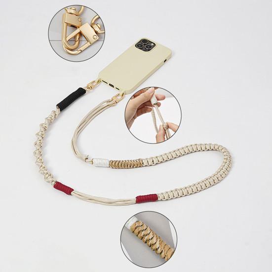 Cell Phone Lanyard Adjustable Fit Crossbody Strap High-Strength Braided Rope Anti-Lost Hands-Free Phone Neck Strap