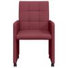 Dining Chairs with Casters 2 pcs Burgundy 58 x 65 x 94 cm Fabric