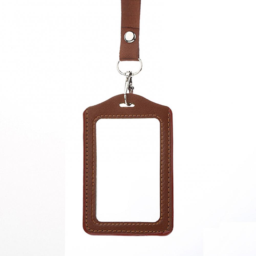 

Модный держатель для бейджа из искусственной кожи в прозрачном чехле с ремешком красный