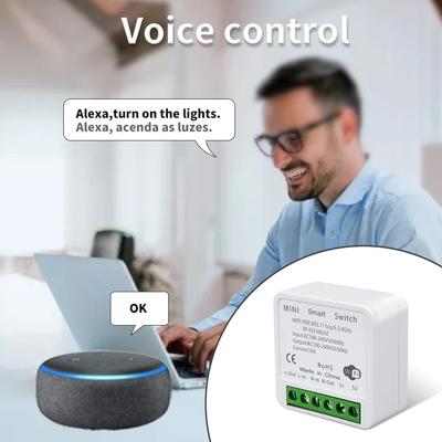 Tuya WiFi Smart Switch 16A Relay Receiver RF433Mhz 1/2/3Gang Panel Switch Intelligent Module Alexa Google Home Voice Control
