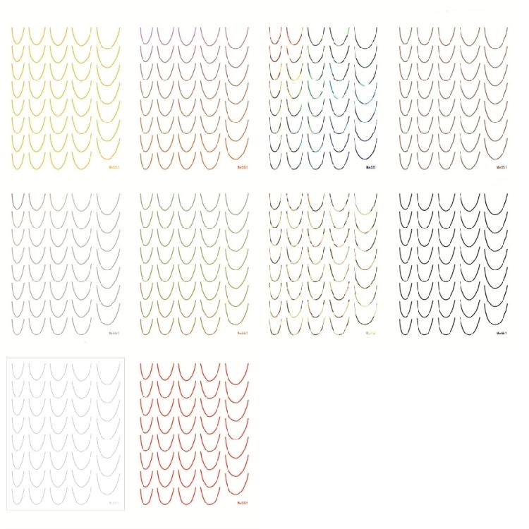 12 Sheets French Tip Line Nail Decals French Line Nail Sticker Gradient Color Line Nails Art Stickers Manicures Stickers 1