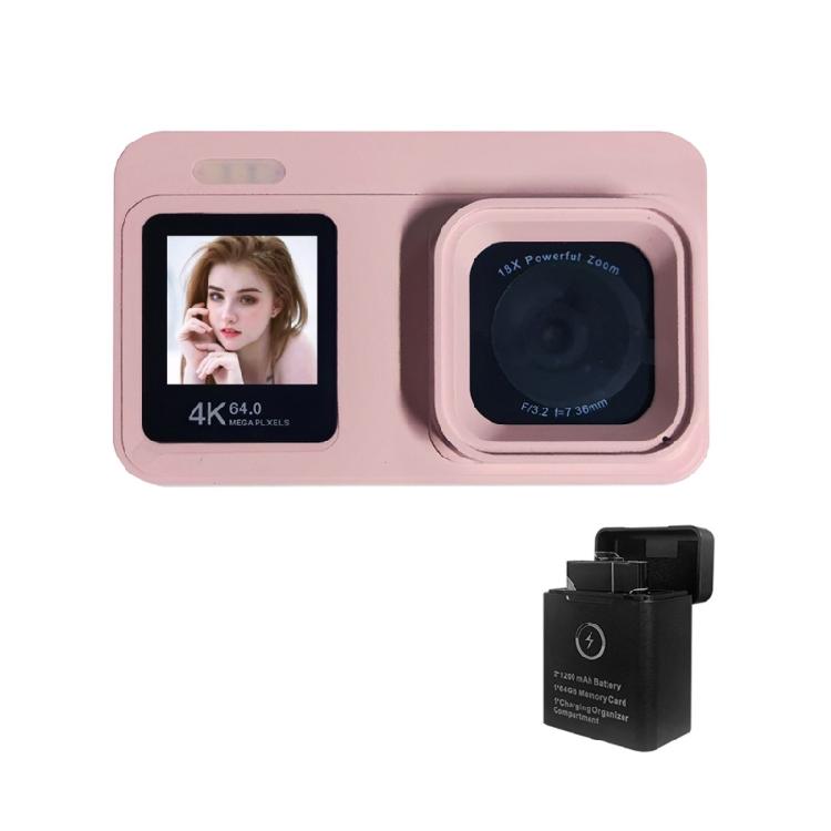 Travel Camera 4K Resolution 64MP Sensors Double Screens 18x Optical Zooming Rechargeable Battery For Adventure Enthusiasts