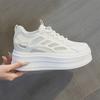Spring and Summer Thick-soled Inner Height Increase Casual Shoes for Women Small = Thin Women's Shoes Mesh Breathable White