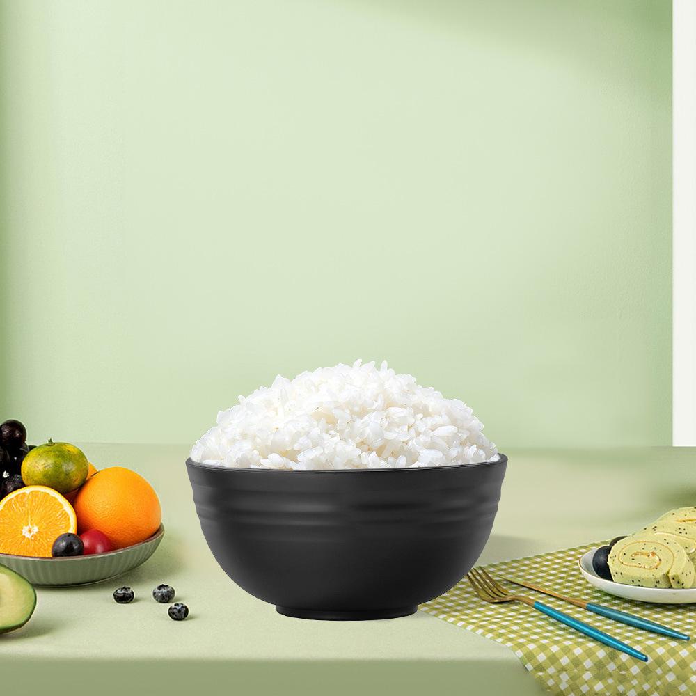 Black Wheat Straw 16PC Dinnerware Set: Plates, Bowls, Cups, Cutlery