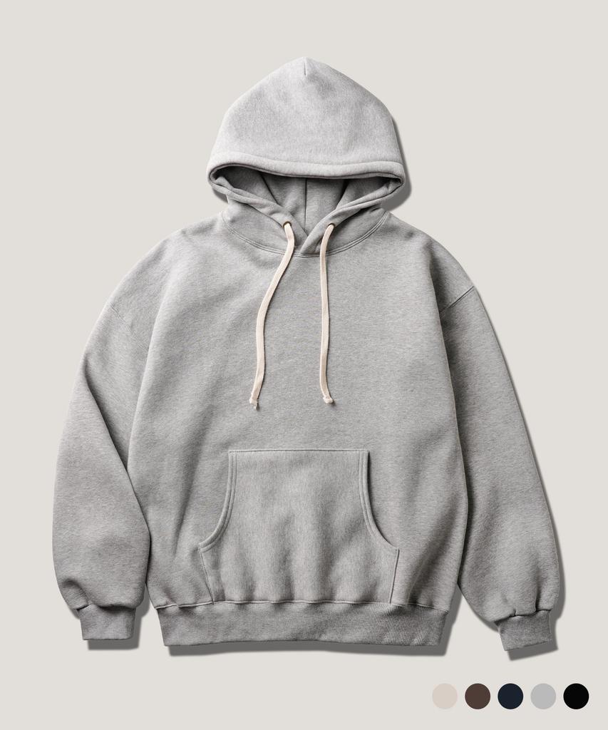 Work Basic Fleece-Lined Hoodie Gray Kjhd4731
