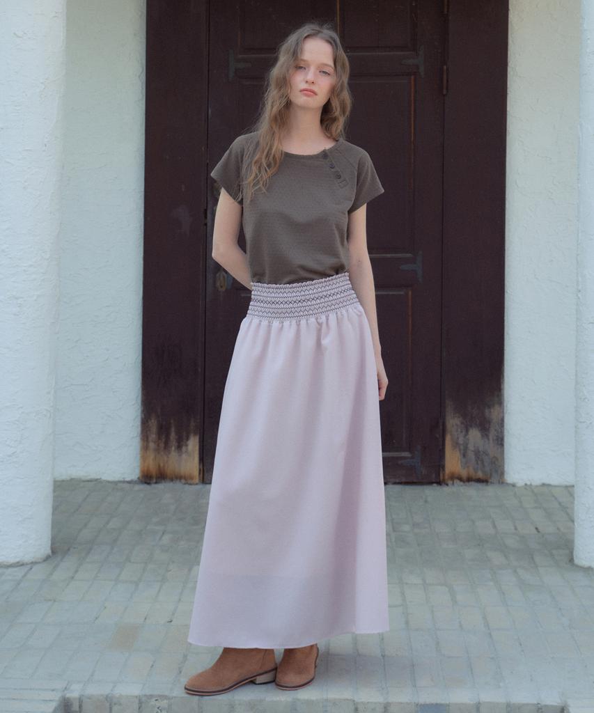 Aueonoseuteljia Jacquard Button Half T-Shirt_Brown(Ob6Tp15)