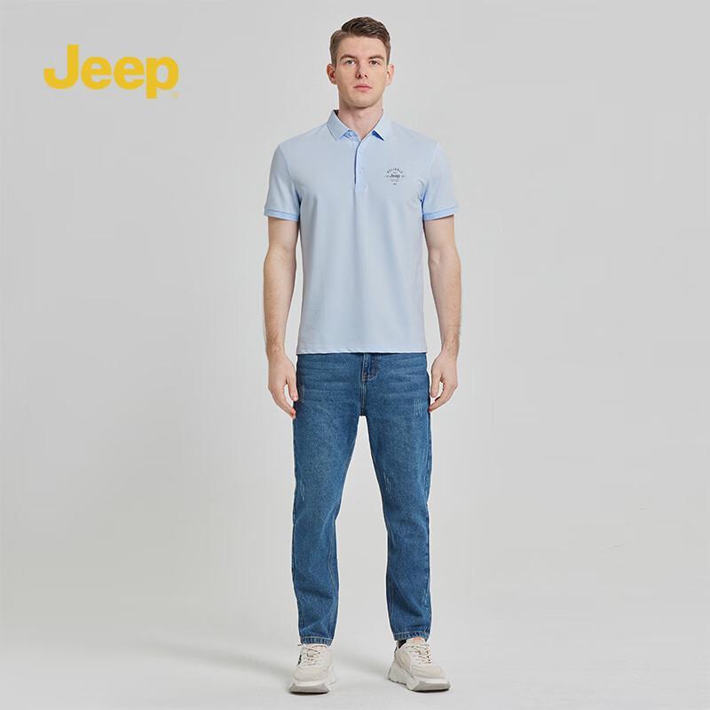 Jeep Men s Summer Lapel Polo Shirt P842MKT310 4XL светло-синий