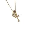 Super Flash Key Cross Bear Necklace Sweet Cool Style Retro Light Luxury Love Collarbone Chain