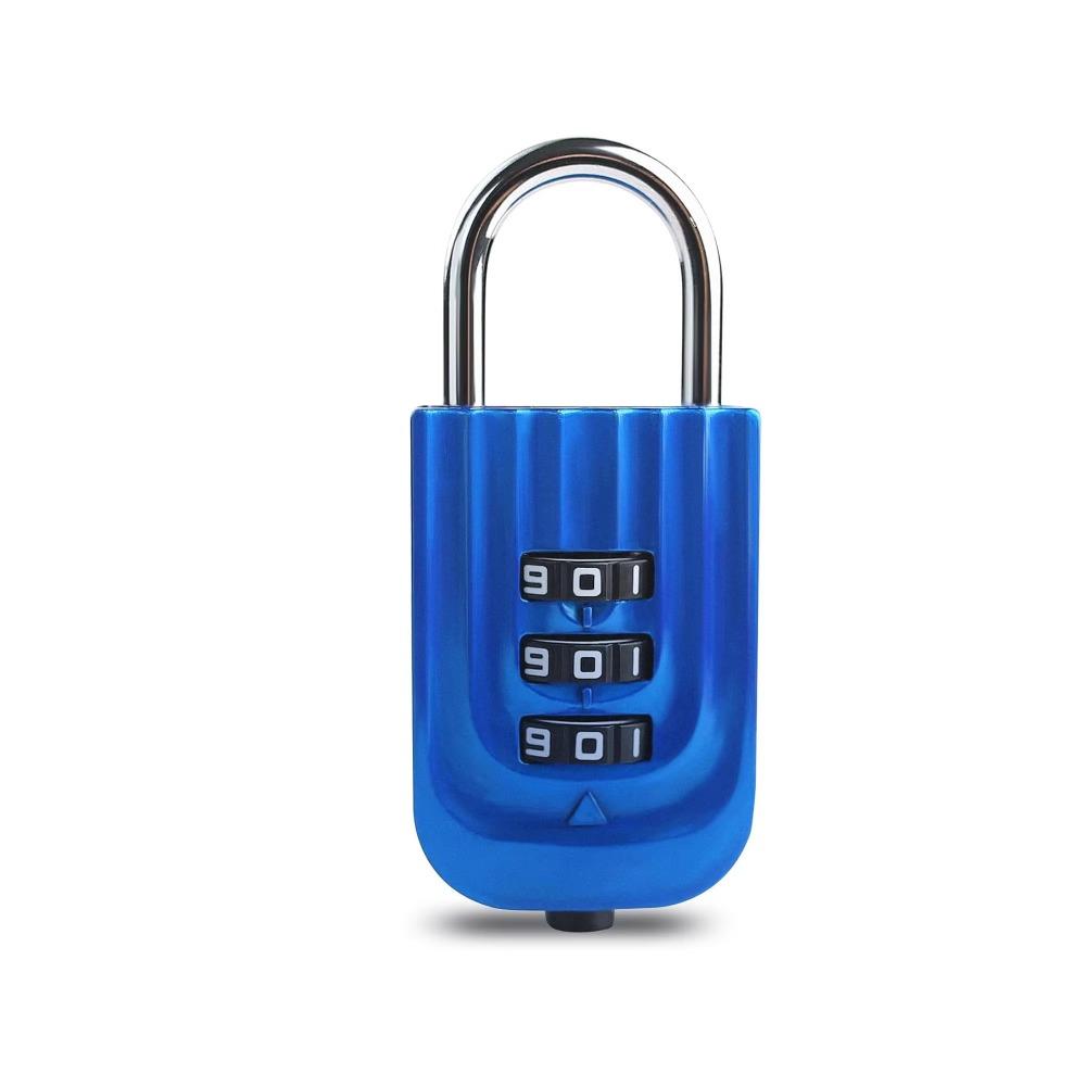 Electroplated Steel Shackle Code Lock Zinc Zinc Zinc Alloy Body Password Lock  Backpack