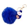 Stuffed Chain Soft Key Ring Ring For Handbag Key Chain Pompom Keychain Car Decor Royal Blue Stuffed Pendant