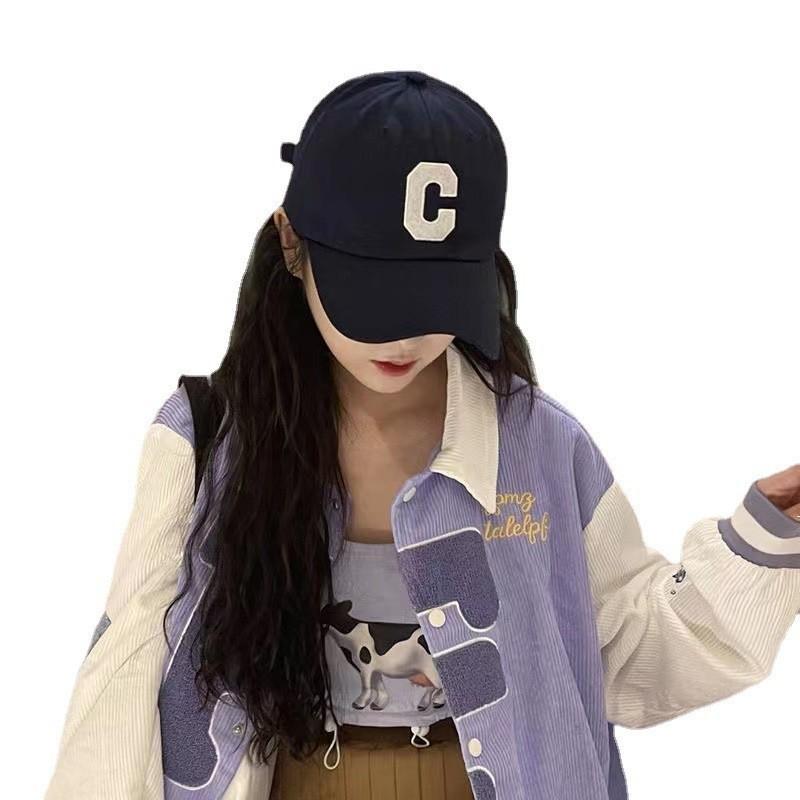 C Embroidery Letter Cotton Baseball Cap Sun Protection Breathable Hat Fashion